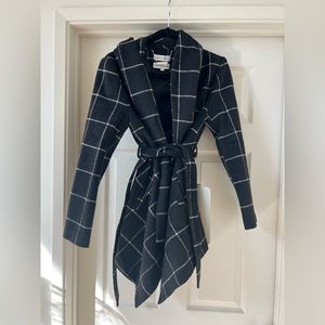 NWT Chickwish wool blend jacket. Large lapel, wrap coat size small